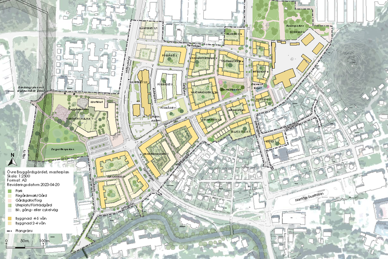 karta &ouml;ver &ouml;vre brygg&aring;rdsg&auml;rdet med nya och befintliga