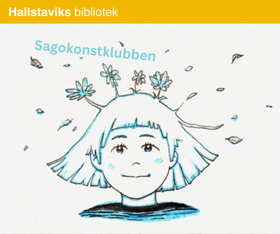 Ett ritat barnansikte där det växer blommor ur håret.