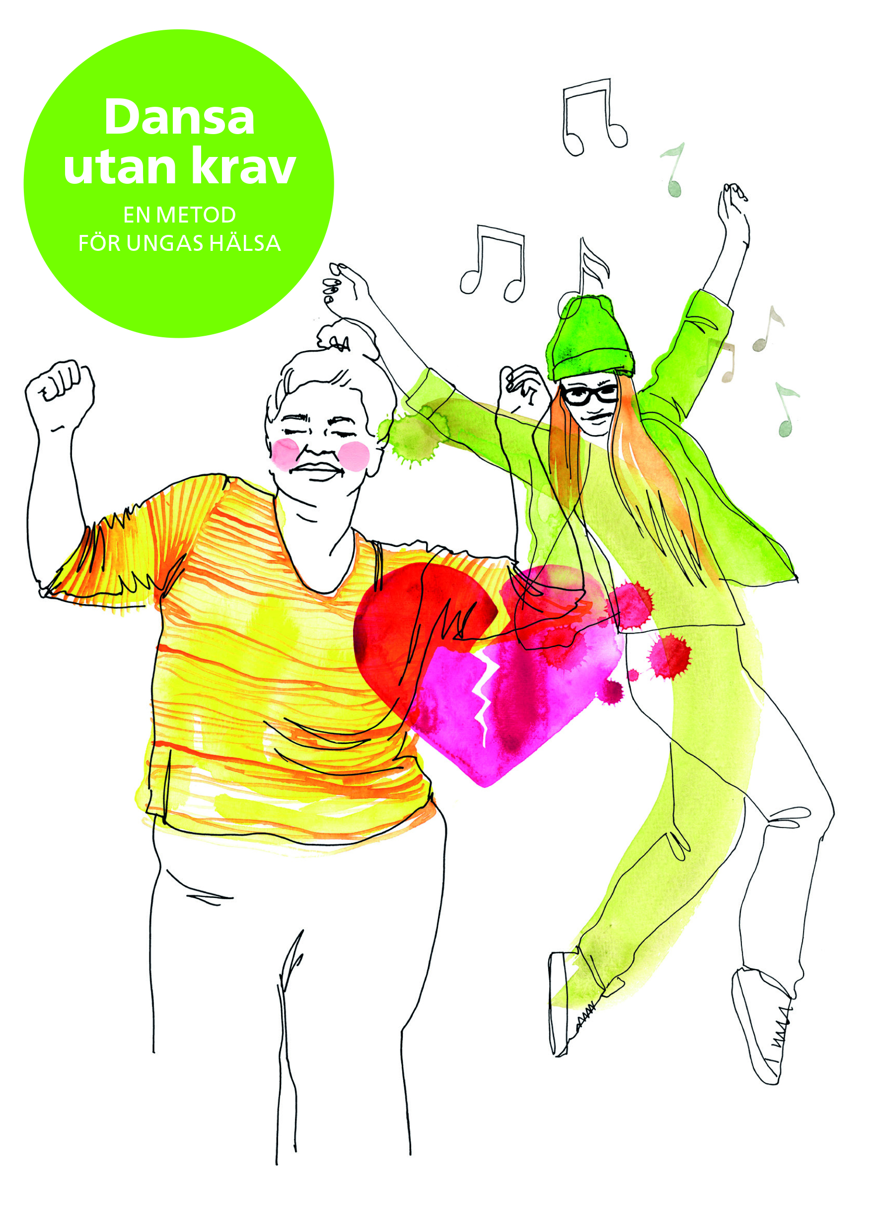 En illustrerad bild på två tjejer som dansar
