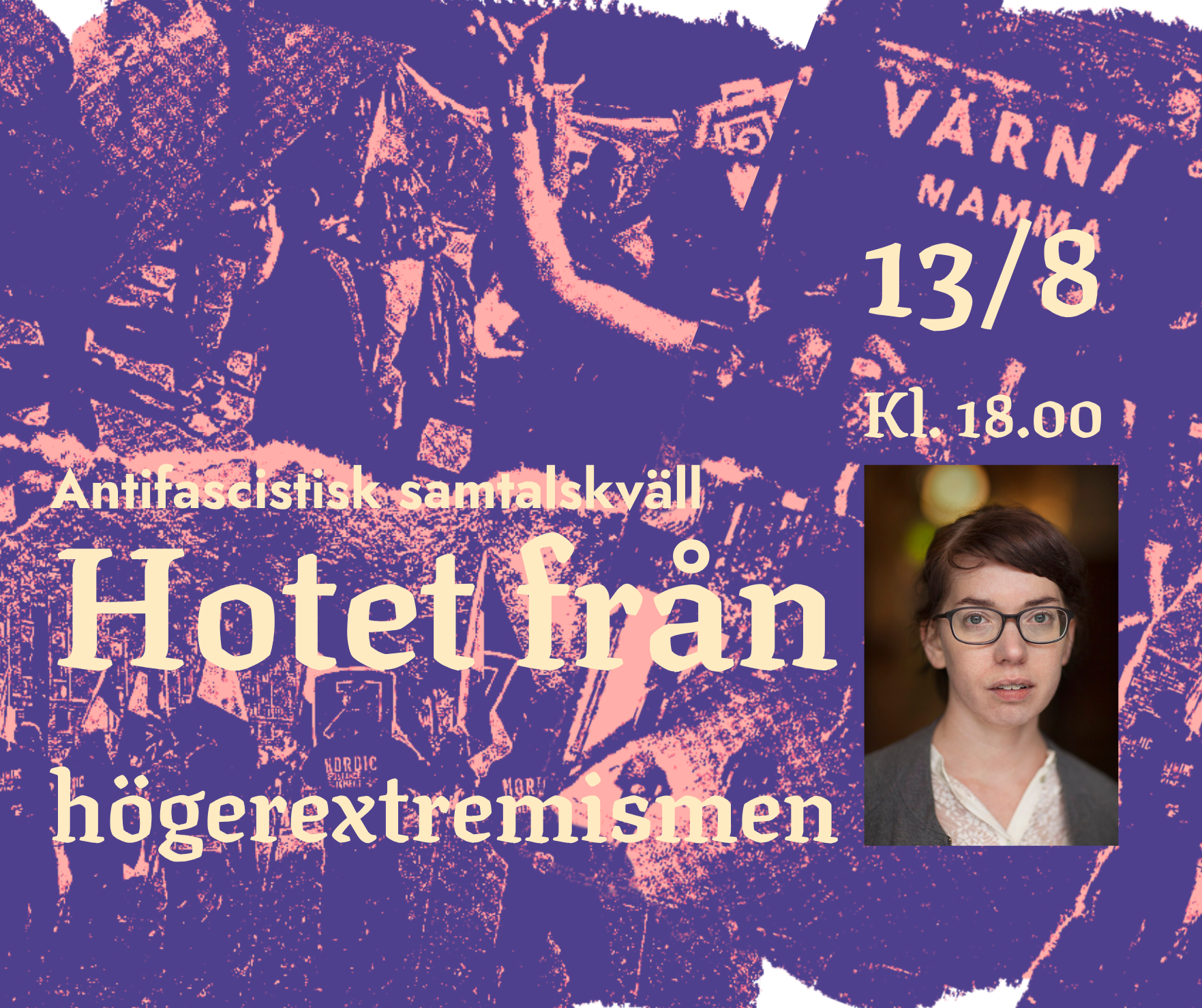 Collage av olika bilder från Pride parader och demonstrationer samt ett fotografi av journalisten My Vingren 