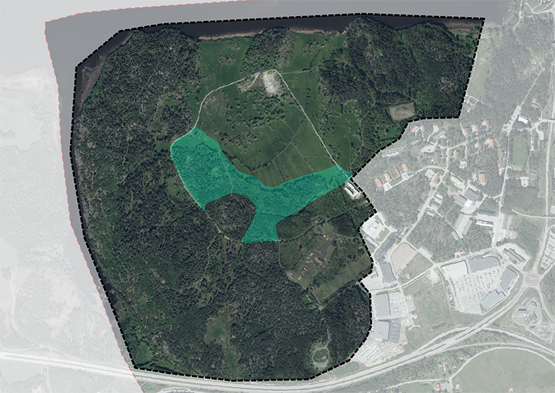Omr&aring;de f&ouml;r skogskyrkog&aring;rd inom utvecklingsomr&aring;de Nordrona