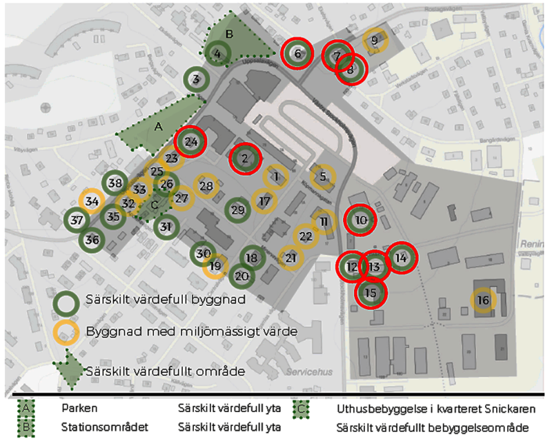 Karta kulturhistoriska v&auml;rden, kulturmilj&ouml;utredning