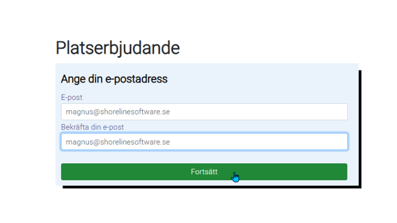 Bild som visar hur steg tv&aring; ser ut i stystemet.