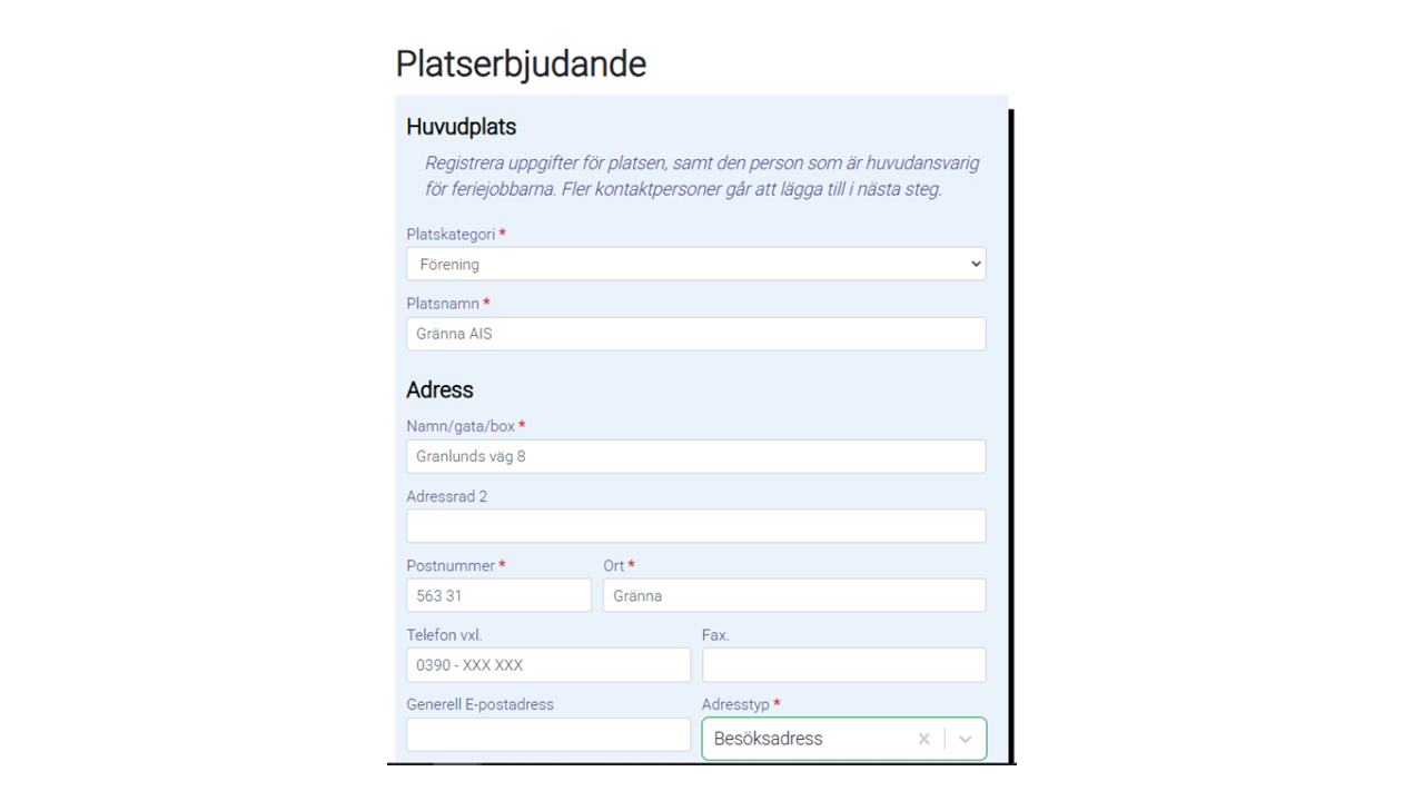 Bild som visar hur steg tre ser ut i systemet.