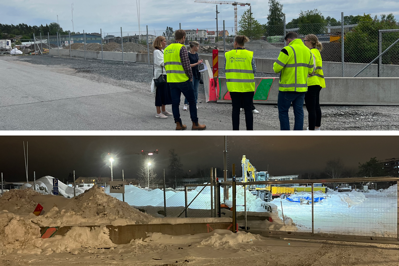 En byggetablering p&aring; sommaren och p&aring; vintern