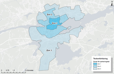 Karta över parkeringstal för bostäder.