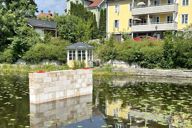Betongblock i Norrtäljeån