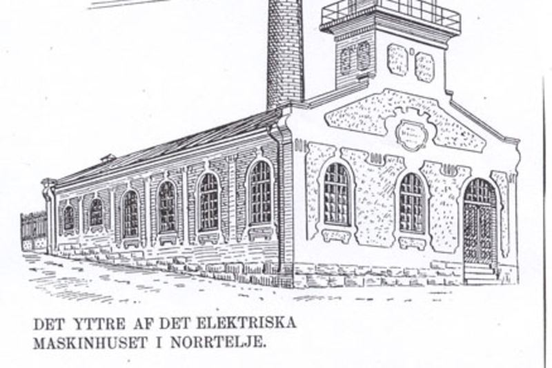 Skiss av elekticitetsverket i Norrt&auml;lje