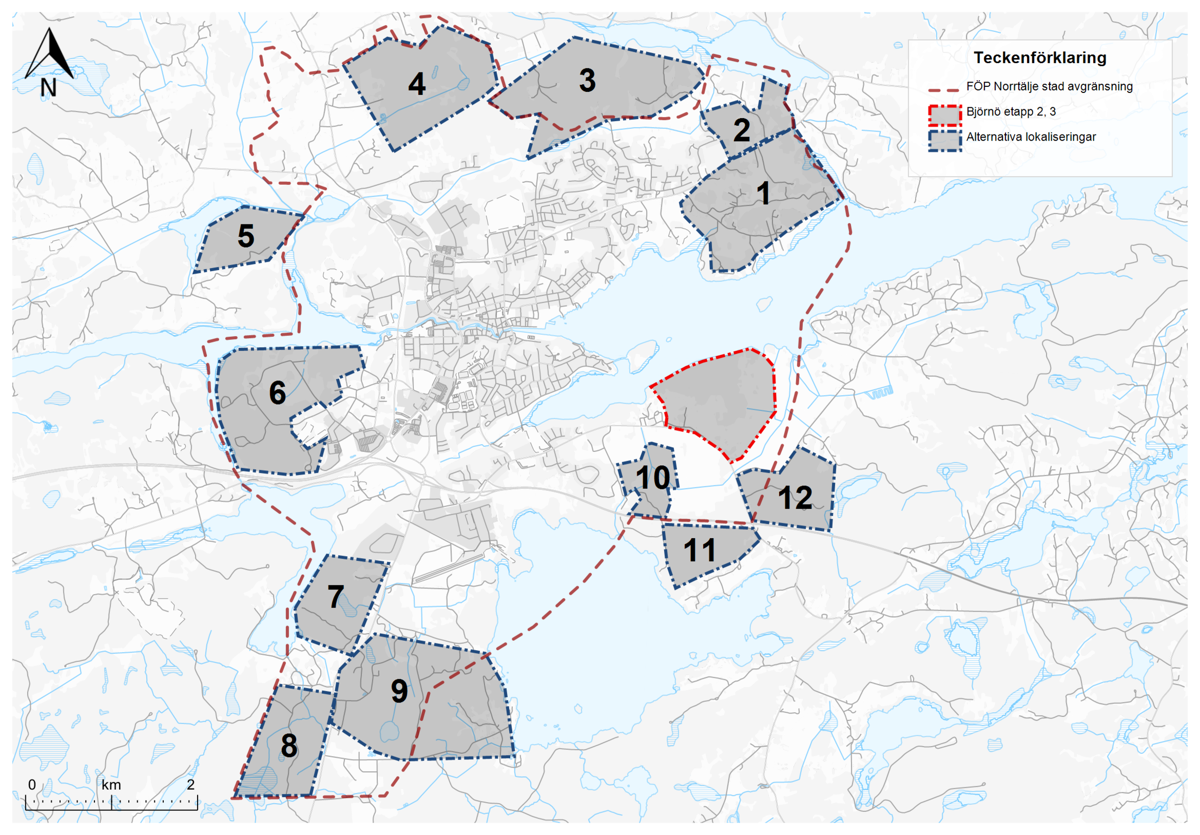 Björnö etapp 2 och 3 samt 12 alternativa lokaliseringar