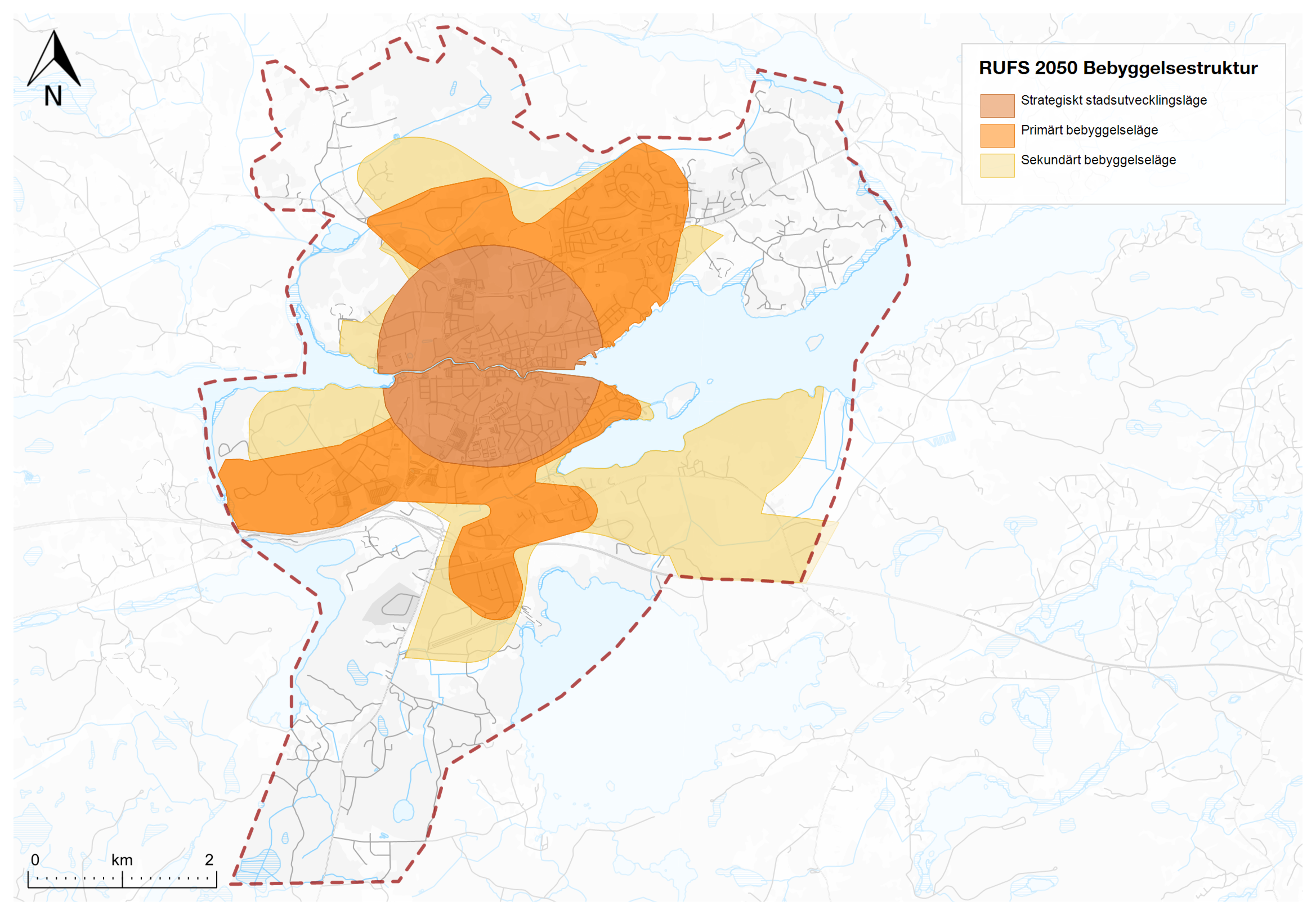 karta som visar regionala bebyggelsel&auml;gen i Norrt&auml;lje stad