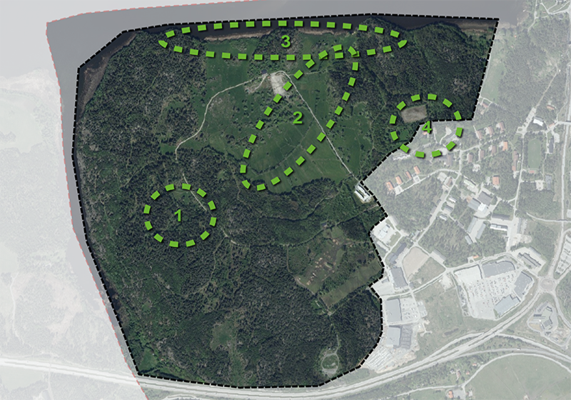 Nordrona utvecklingsomr&aring;de med identifierade &aring;tg&auml;rdsomr&aring;den f&ouml;r f&ouml;rb&auml;ttrad vattenkvalitet i Lommaren