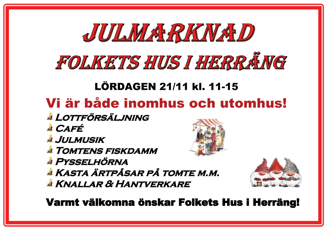 Julmarkand Herräng Folkets Hus