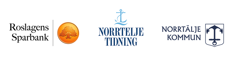 Loggor fr&aring;n Roslagens sparbank, Norrtelje tidning samt Norrt&auml;lje kommun