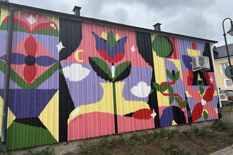 Spraym&aring;lad v&auml;gg i massa f&auml;rger och blomstermotiv