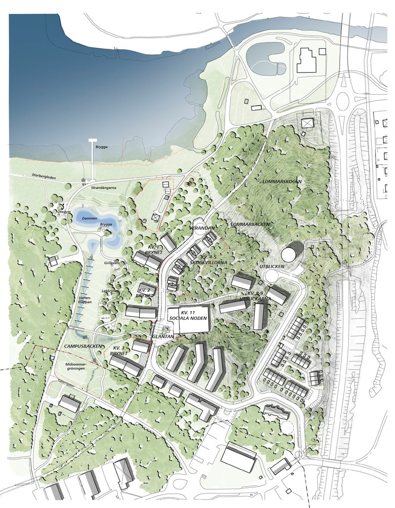 Lommarstranden etapp 1 illustrationsplan