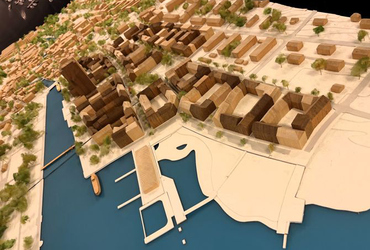 trämodell av norrtälje hamn