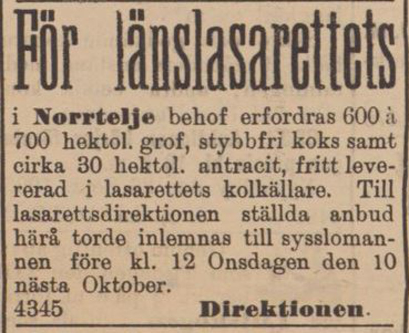 Annons i Norrtelje tidning fr&aring;n 1906.