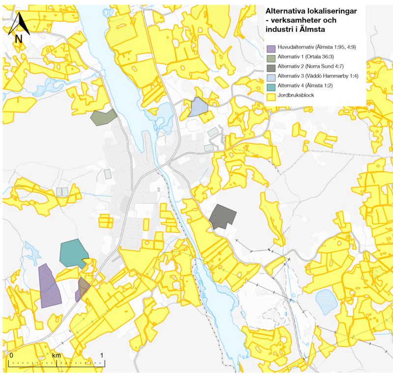 Alternativa lokaliseringar av verksamheter och industri i &Auml;lmsta