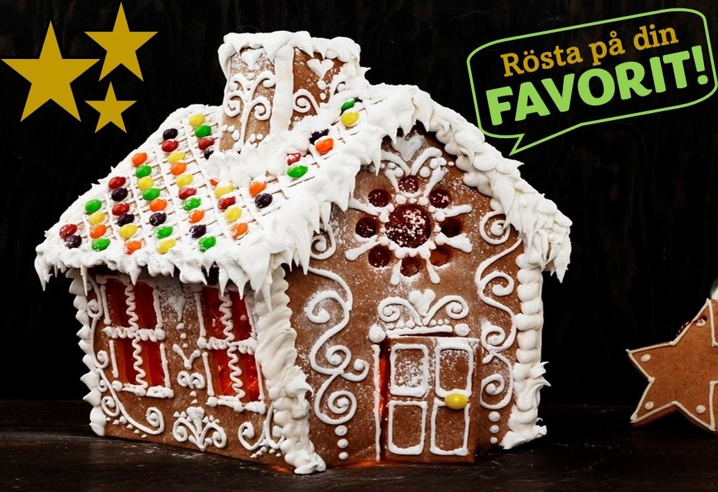 Bilden visar ett pepparkakshus
