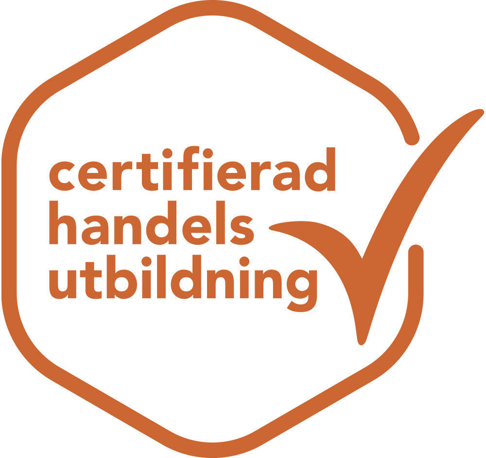 Logotyp certifierad handelsutbildning Rodengymnasiets f&ouml;rs&auml;ljnings- och serviceprogram.