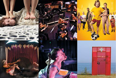 Foto-montage med bilder på de föreställningar som visas inom Kultur i skolan och förskolan hösten 2022.