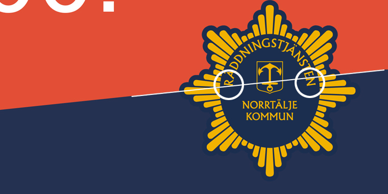 S&aring; placerar du r&auml;ddningstj&auml;nstens logotype i relation till backen.