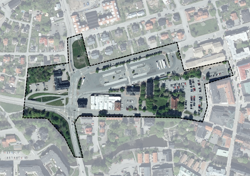 Karta &ouml;ver utvecklingsomr&aring;de Busstorget